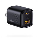 VOLTME｜ボルトミー Revo 30 デュオ　30W TypeC・USB-A 　2ポート 　黒　折りたたみ式　V2097 [2ポート /GaN(窒化ガリウム) 採用]