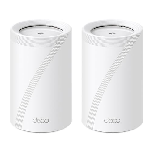 TP-Link メッシュwifi ルーター deco 無線LAN 2.5Gbps イーサネットポート ps5 対応5760Mbps (6GHz) + 4320Mbps (5GHz) + 688Mbps (2.4GHz) 最大wifi範囲538m² | 同時接続台数200台 Deco BE9300 2ユニット