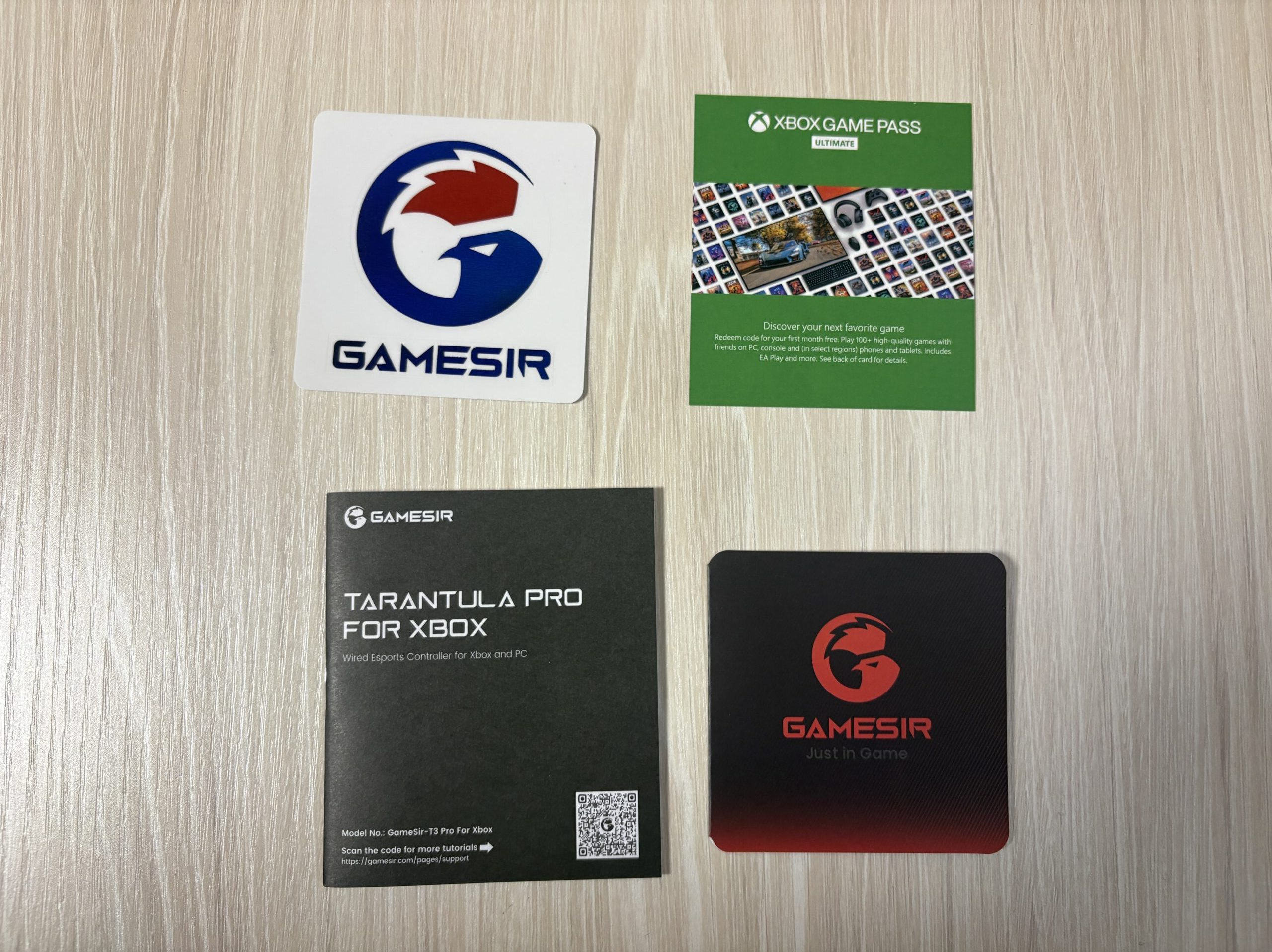 GameSir Tarantula Pro for Xboxのマニュアルとカード類