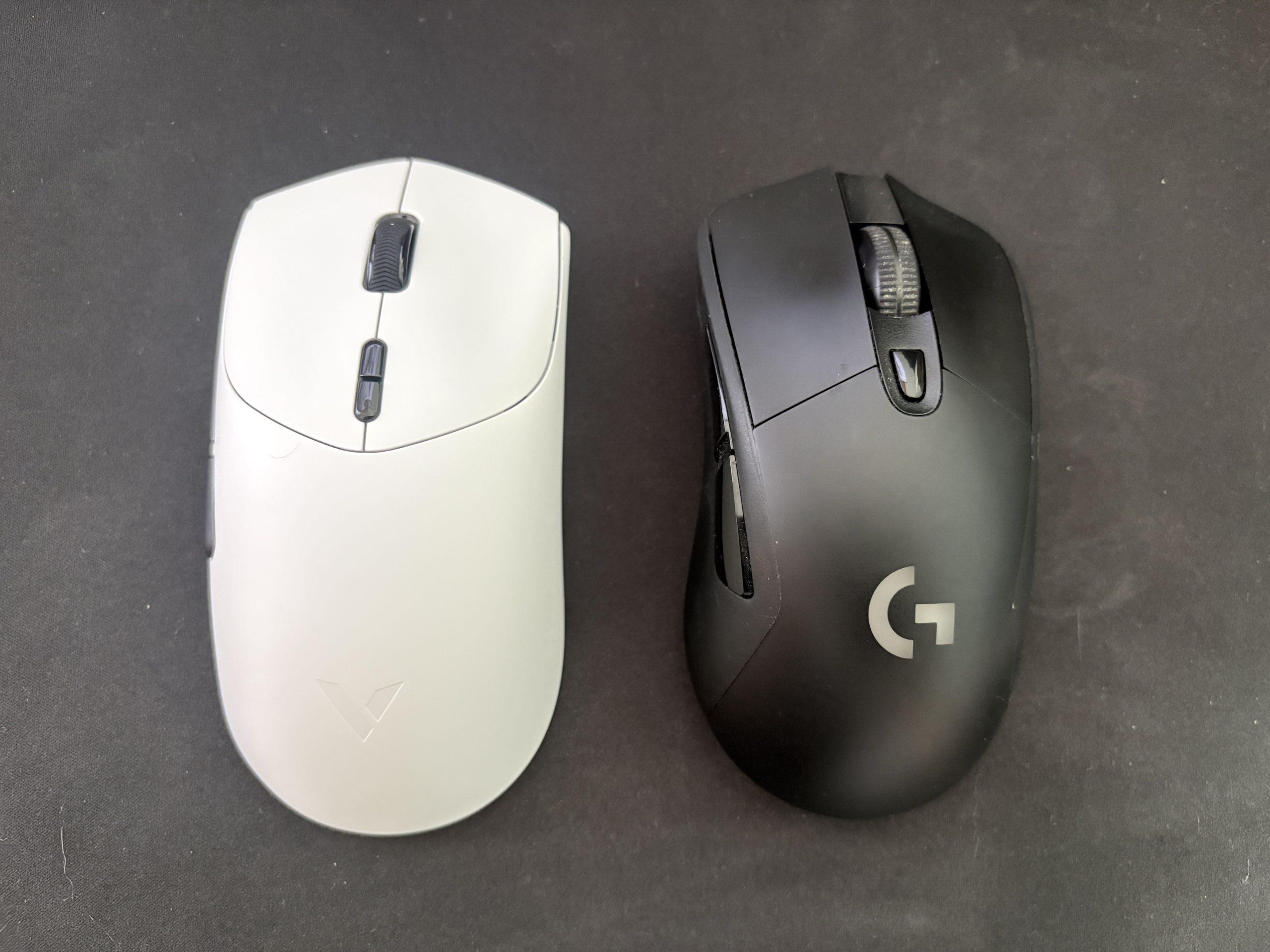 RAPOO VT7とLogicoolゲーミングマウスのサイズ比較