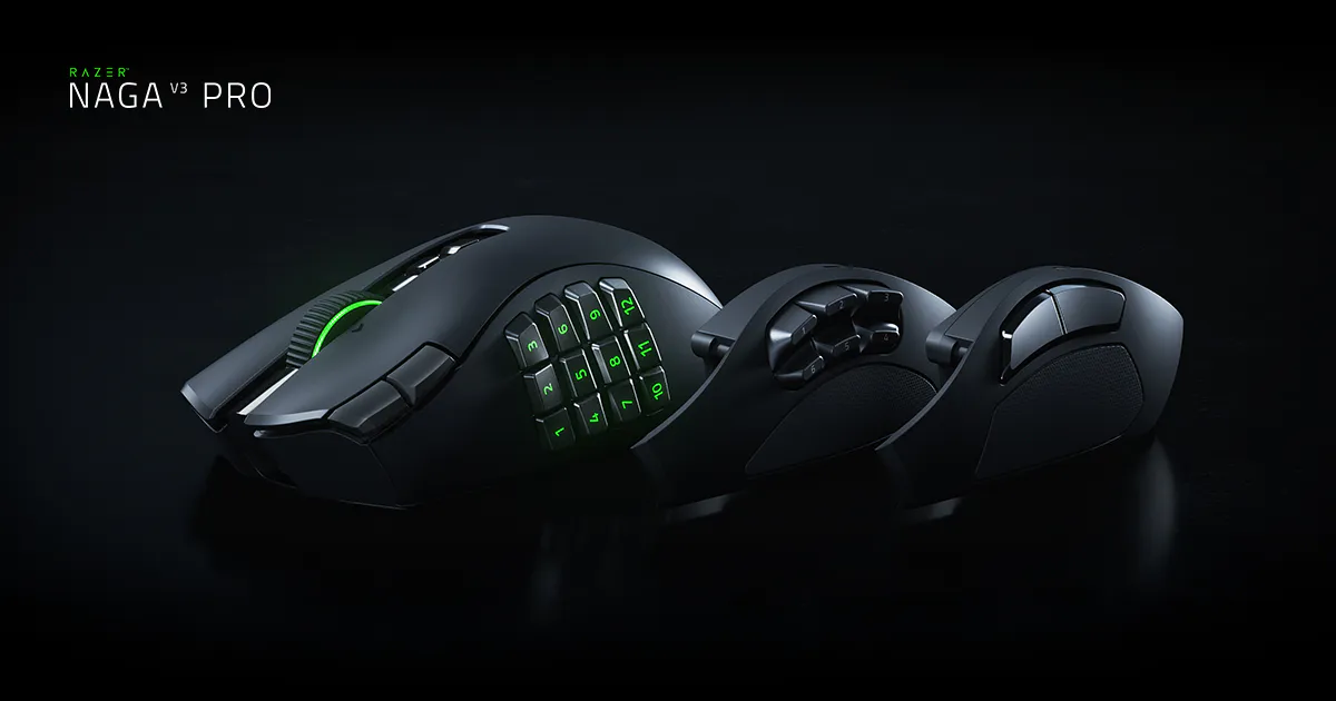 Razer Naga V3 Pro本体と交換式サイドプレート